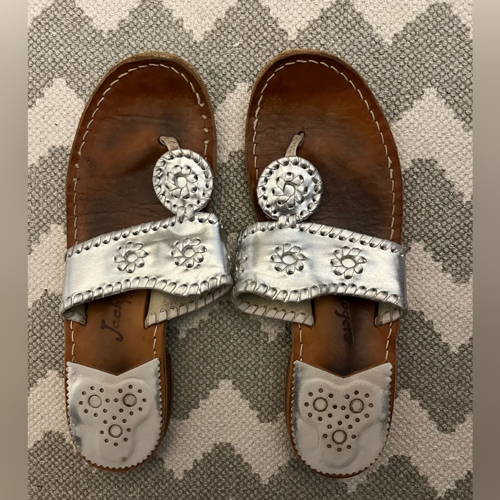 Jack Rogers Silver Sandals